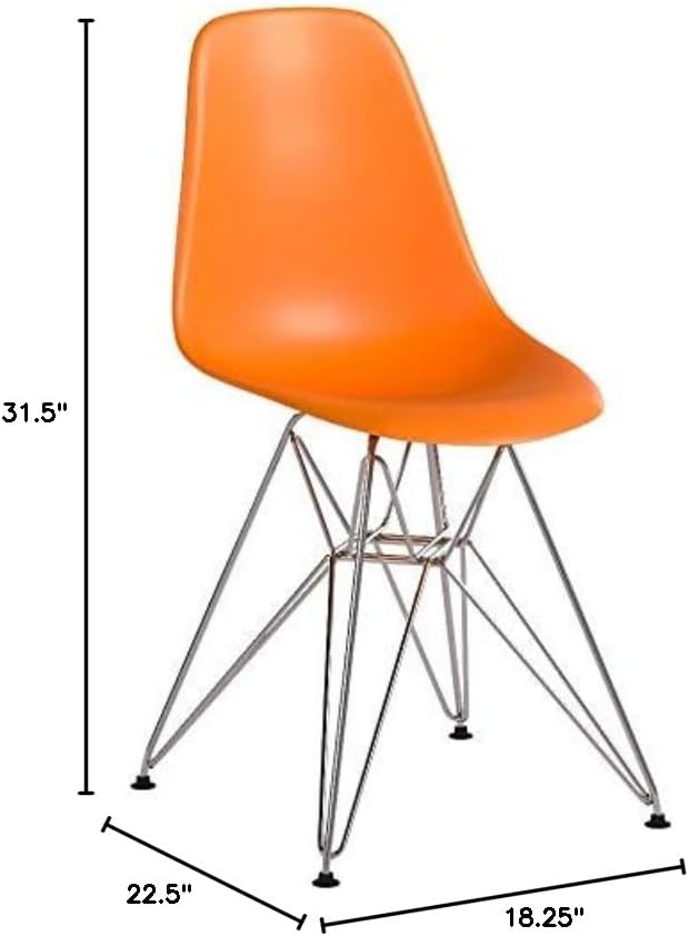 image:imageFlash Furniture Elon Series White Plastic Chair with Chrome BaseOrange