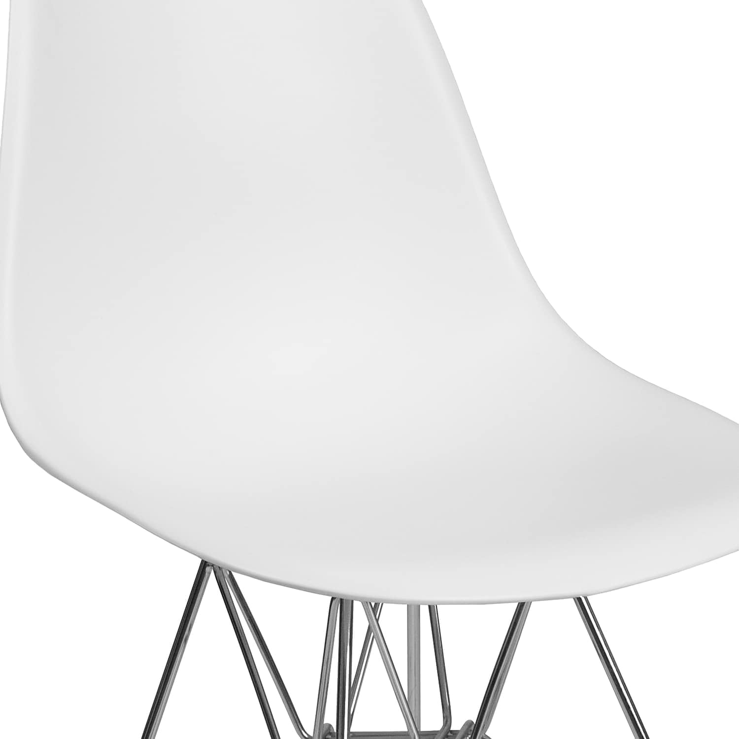 image:imageFlash Furniture Elon Series White Plastic Chair with Chrome BaseWhite