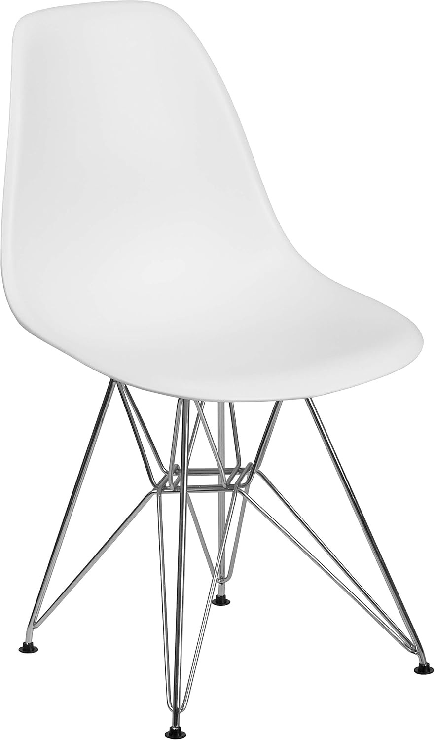 image:imageFlash Furniture Elon Series White Plastic Chair with Chrome BaseWhite