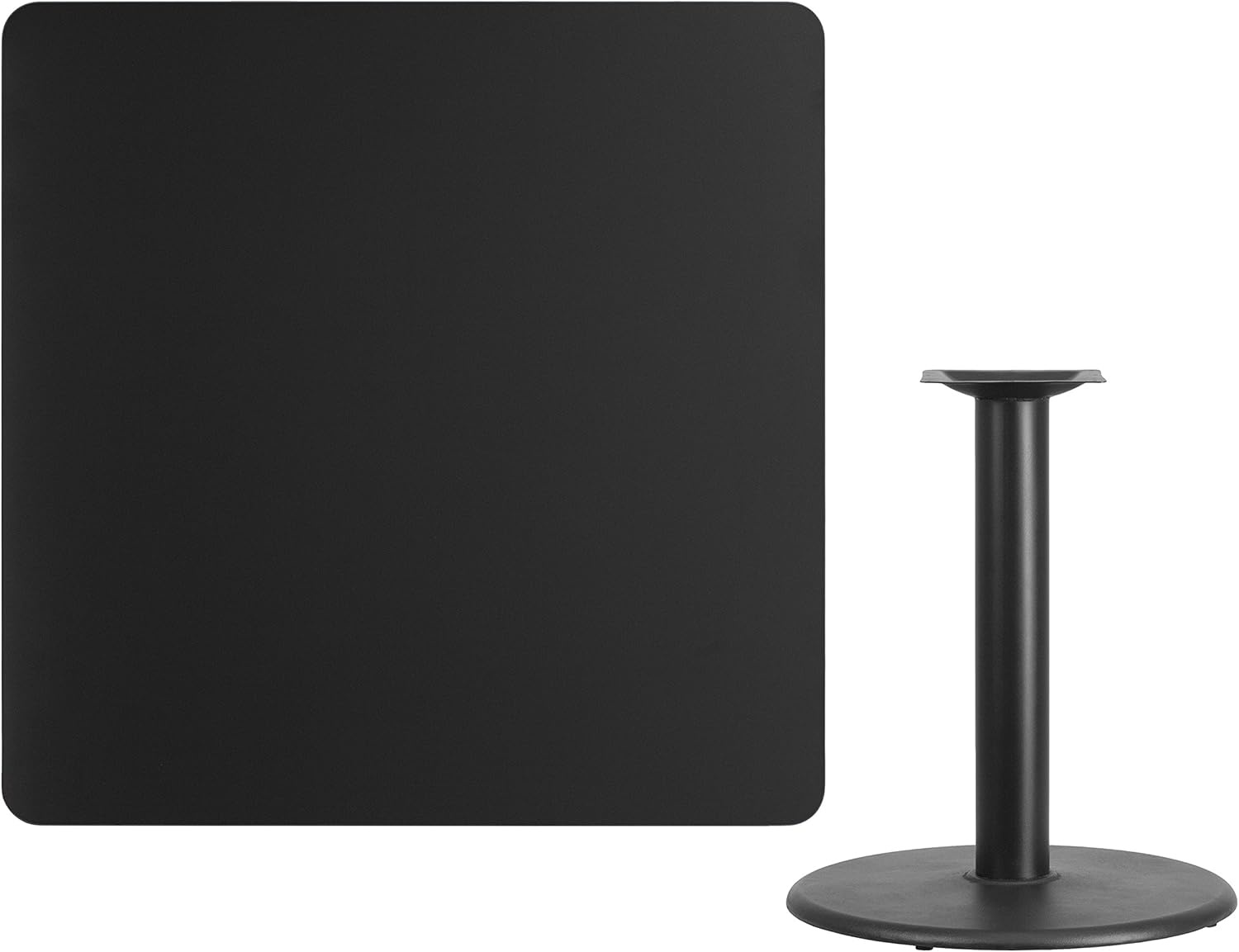 image:imageFlash Furniture Graniss 42 Square Mahogany Laminate Table Top with 24 Round Table Height BaseBlack
