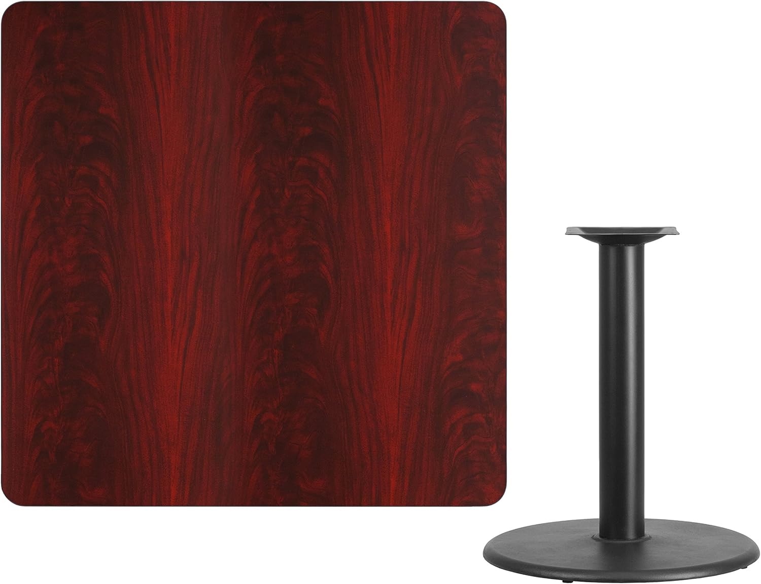 image:imageFlash Furniture Graniss 42 Square Mahogany Laminate Table Top with 24 Round Table Height BaseMahogany