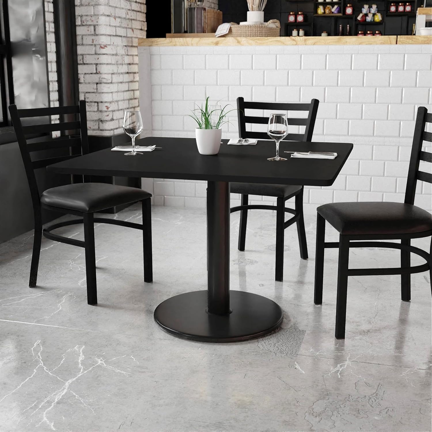 image:imageFlash Furniture Graniss 42 Square Mahogany Laminate Table Top with 24 Round Table Height BaseNatural