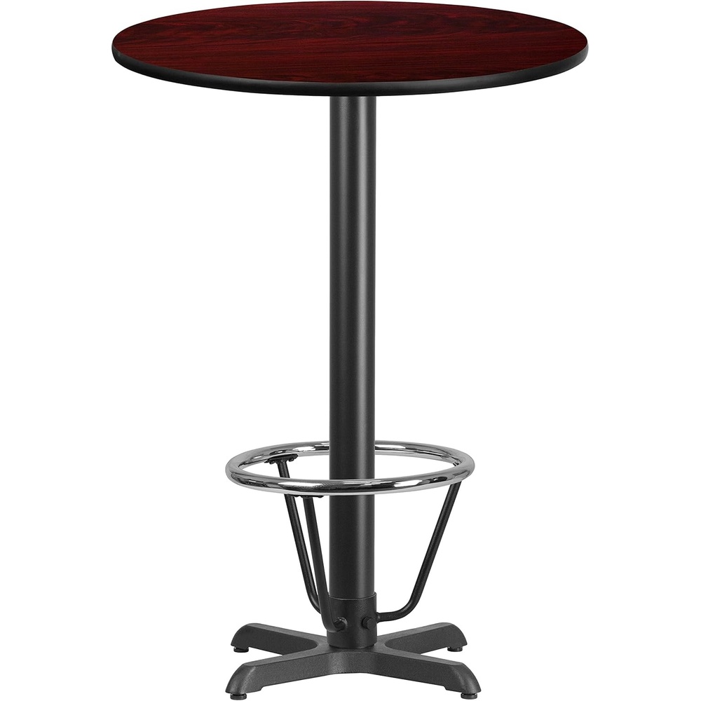 image:imageFlash Furniture 30 Round Mahogany Laminate Table Top with 22 x 22 Bar Height Table Base and Foot RingMahogany