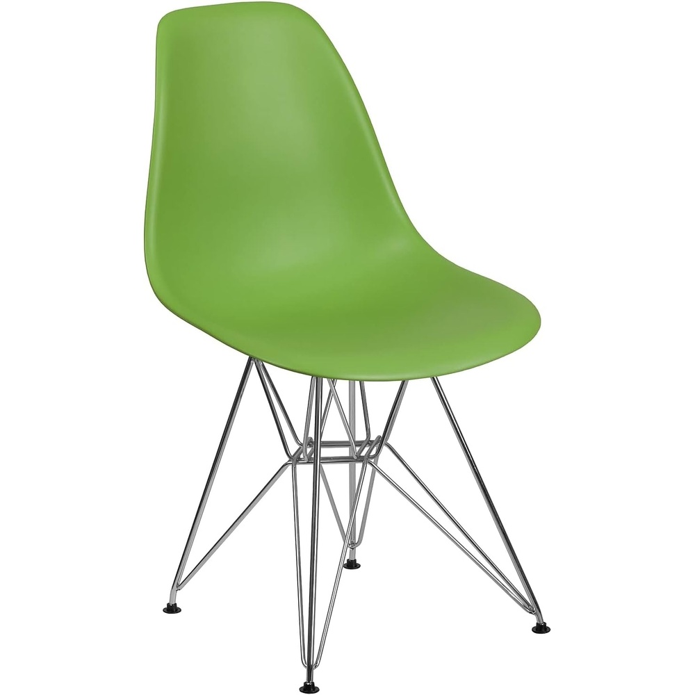 image:imageFlash Furniture Elon Series White Plastic Chair with Chrome BaseGreen
