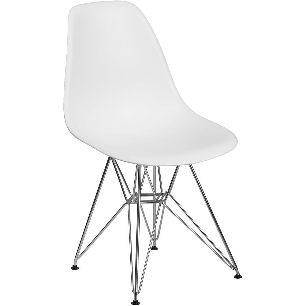 image:imageFlash Furniture Elon Series White Plastic Chair with Chrome BaseWhite