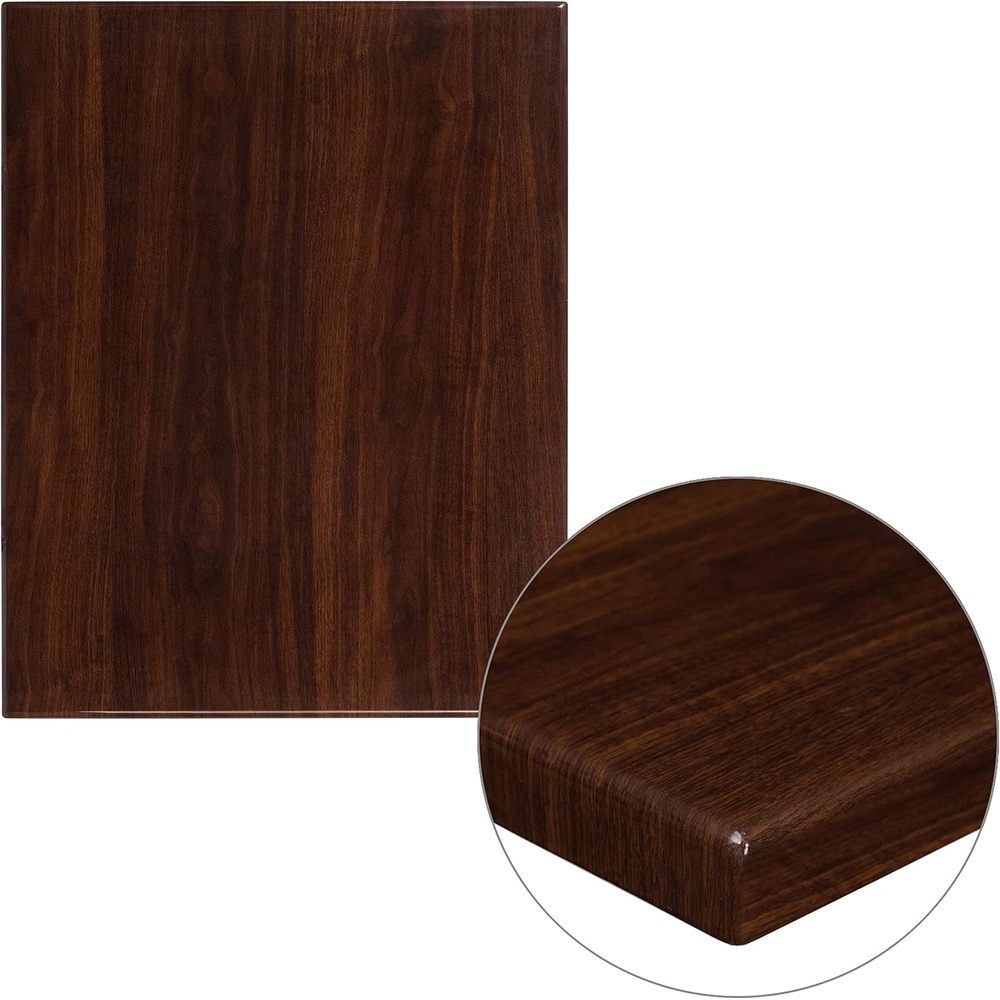 image:imageFlash Furniture Glenbrook 24 x 30 Rectangular HighGloss Walnut Resin Table Top with 2 Thick Edge
