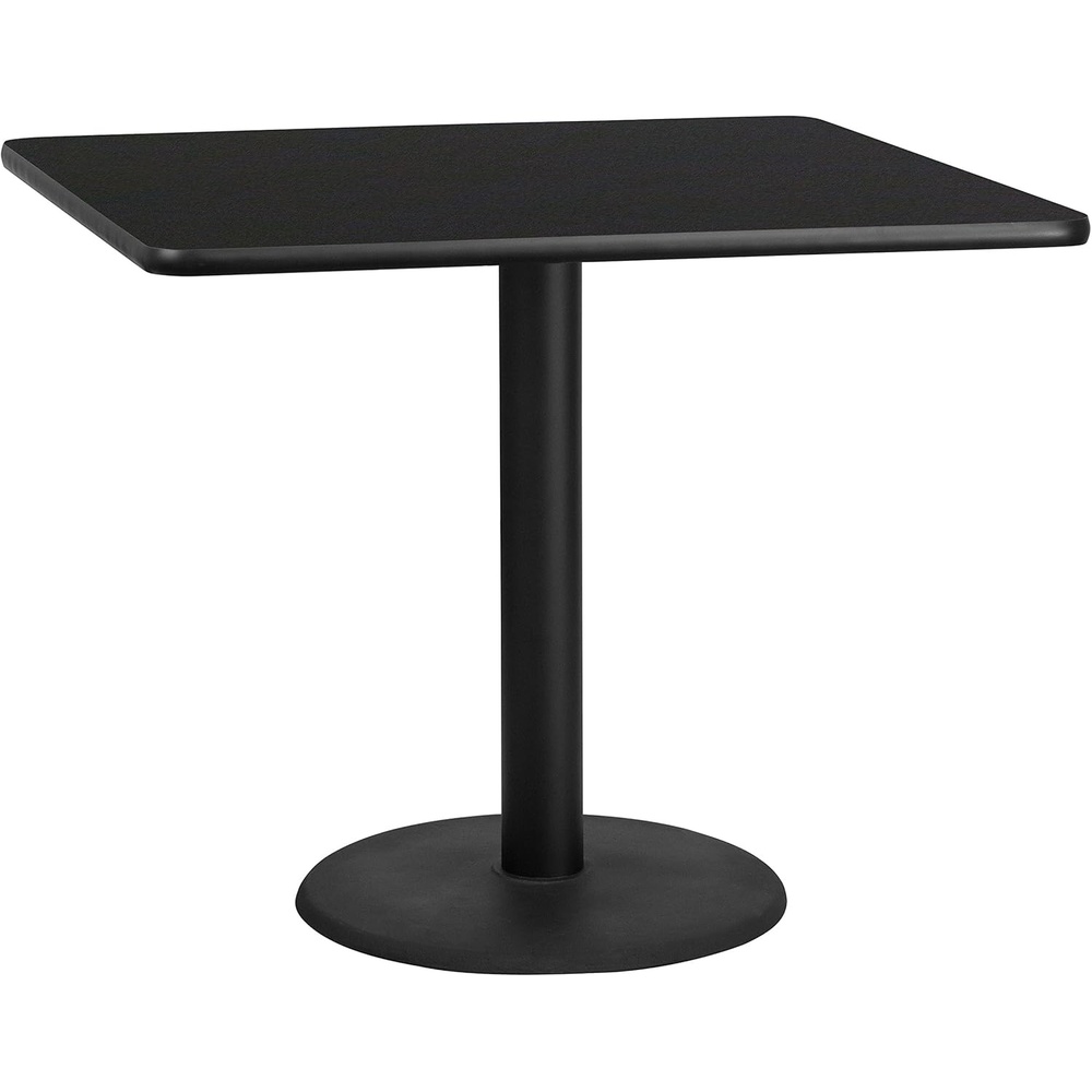 image:imageFlash Furniture Graniss 42 Square Mahogany Laminate Table Top with 24 Round Table Height BaseBlack