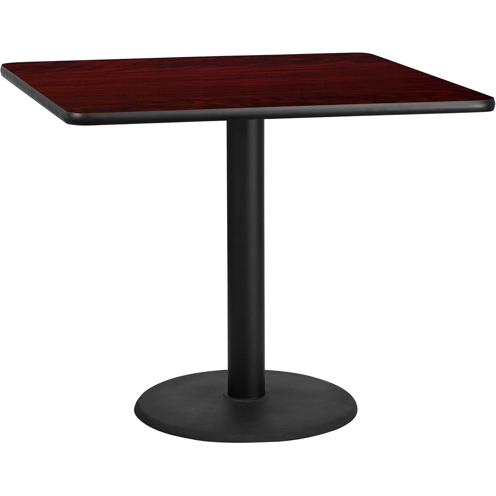 image:imageFlash Furniture Graniss 42 Square Mahogany Laminate Table Top with 24 Round Table Height BaseMahogany