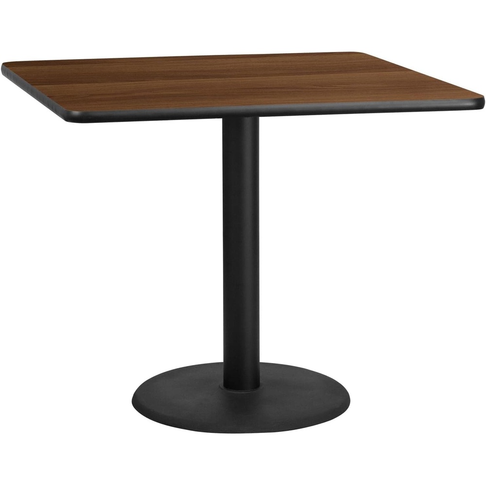 image:imageFlash Furniture Graniss 42 Square Mahogany Laminate Table Top with 24 Round Table Height BaseWalnut