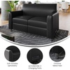Flash Furniture Agent Reception Loveseat with Right Side Charging Station, Dual AC and USB Ports Plus USB-C Port, Lobby Sofa with Hardwood Frame, Chrome Legs, Black LeatherSoft(Black/Chrome Legs)