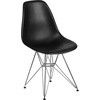 Flash Furniture Elon Series White Plastic Chair with Chrome Base(Black)