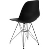 Flash Furniture Elon Series White Plastic Chair with Chrome Base(Black)