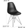 Flash Furniture Elon Series White Plastic Chair with Chrome Base(Black)