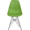 Flash Furniture Elon Series White Plastic Chair with Chrome Base(Green)