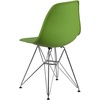 Flash Furniture Elon Series White Plastic Chair with Chrome Base(Green)