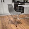 Flash Furniture Elon Series White Plastic Chair with Chrome Base(Moss Gray)