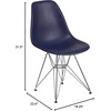 Flash Furniture Elon Series White Plastic Chair with Chrome Base(Navy)
