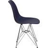 Flash Furniture Elon Series White Plastic Chair with Chrome Base(Navy)