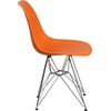Flash Furniture Elon Series White Plastic Chair with Chrome Base(Orange)