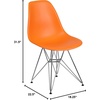 Flash Furniture Elon Series White Plastic Chair with Chrome Base(Orange)