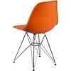 Flash Furniture Elon Series White Plastic Chair with Chrome Base(Orange)