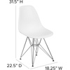 Flash Furniture Elon Series White Plastic Chair with Chrome Base(White)