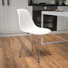 Flash Furniture Elon Series White Plastic Chair with Chrome Base(White)