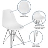 Flash Furniture Elon Series White Plastic Chair with Chrome Base(White)