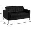 Flash Furniture HERCULES Lacey Series Contemporary Black LeatherSoft Loveseat with Stainless Steel Frame(Black)