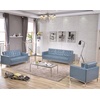 Flash Furniture HERCULES Lacey Series Contemporary Black LeatherSoft Loveseat with Stainless Steel Frame(Grey)