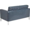 Flash Furniture HERCULES Lacey Series Contemporary Black LeatherSoft Loveseat with Stainless Steel Frame(Grey)