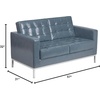 Flash Furniture HERCULES Lacey Series Contemporary Black LeatherSoft Loveseat with Stainless Steel Frame(Grey)