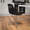 Flash Furniture Elon Series White Plastic Chair with Chrome Base(Black)