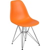 Flash Furniture Elon Series White Plastic Chair with Chrome Base(Orange)