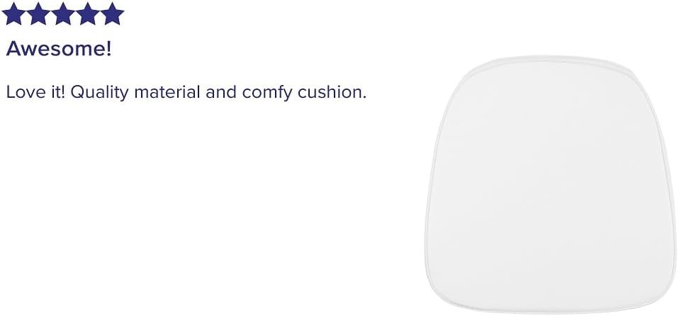 image:imageFlash Furniture Chiavari Chair Cushion with Washable Cover Hook amp Loop Fasteners For Ballroom and Kitchen Chairs Set of 22 BlackSnow White