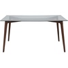 Flash Furniture Parkside 35.25″ x 59″ Rectangular Solid Walnut Wood Table with Clear Glass Top