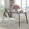 Flash Furniture Parkside 35.25″ x 59″ Rectangular Solid Walnut Wood Table with Clear Glass Top