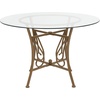 Flash Furniture Princeton Round Glass Dining Table With Metal Frame 45” Matte Gold