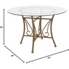 Flash Furniture Princeton Round Glass Dining Table With Metal Frame 45” Matte Gold