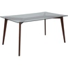 Flash Furniture Parkside 35.25″ x 59″ Rectangular Solid Walnut Wood Table with Clear Glass Top