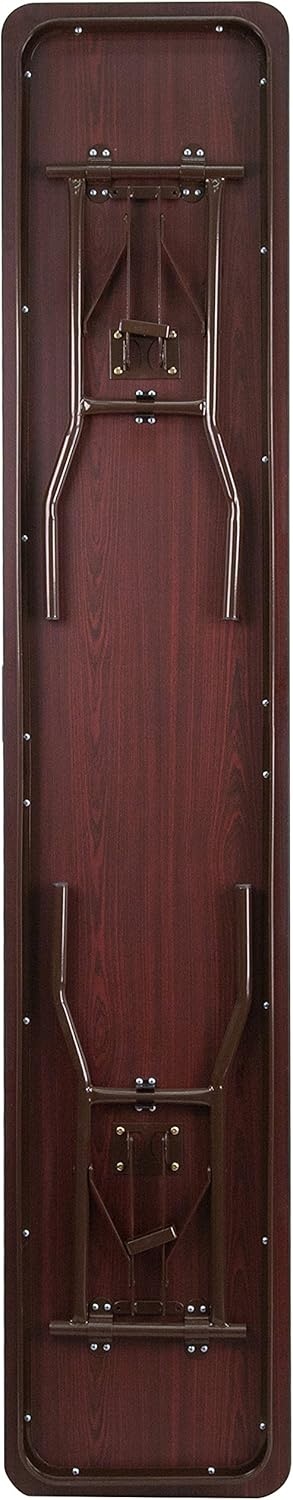 image:imageFlash Furniture Frankie 8 Mahogany Melamine Laminate Folding Training and Event Table Wooden Rectangular Folding Training Table Brown