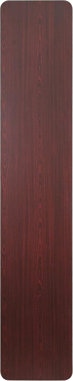 image:imageFlash Furniture Frankie 8 Mahogany Melamine Laminate Folding Training and Event Table Wooden Rectangular Folding Training Table Brown