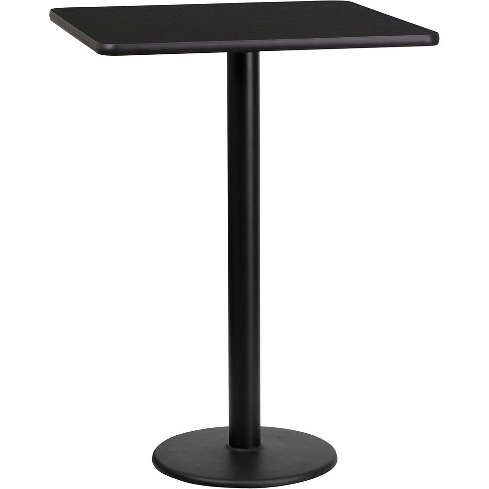 image:imageFlash Furniture 24 Square Walnut Laminate Table Top with 18 Round Bar Height Table BaseBlack