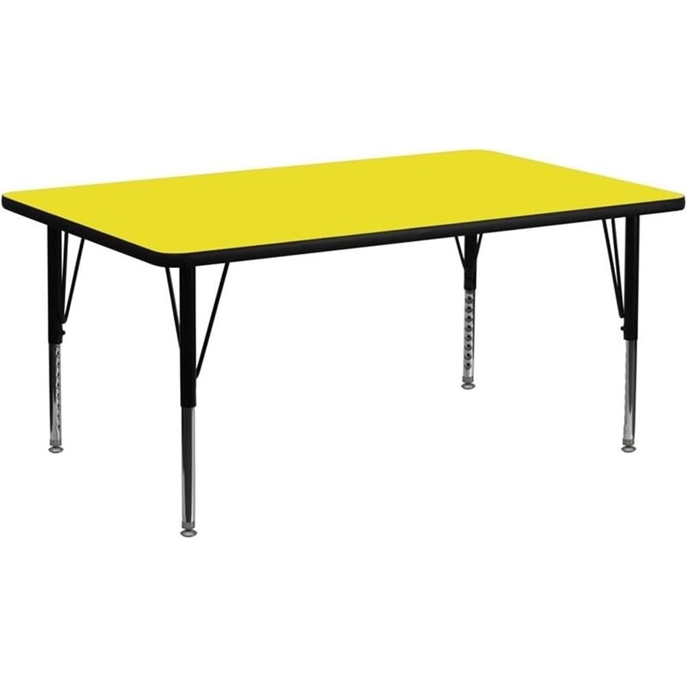 image:imageFlash Furniture Wren 30W x 72L Rectangular Grey HP Laminate Activity Table Height Adjustable Short LegsYellow