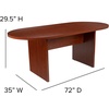 Flash Furniture Jones 6 Foot (72 inch) Oval Conference Table in Cherry(Cherry)