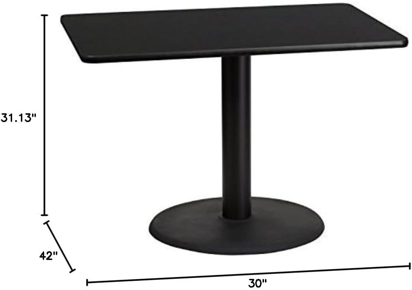 image:imageFlash Furniture 30 x 42 Rectangular Black Laminate Table Top with 24 Round Table Height BaseBlack