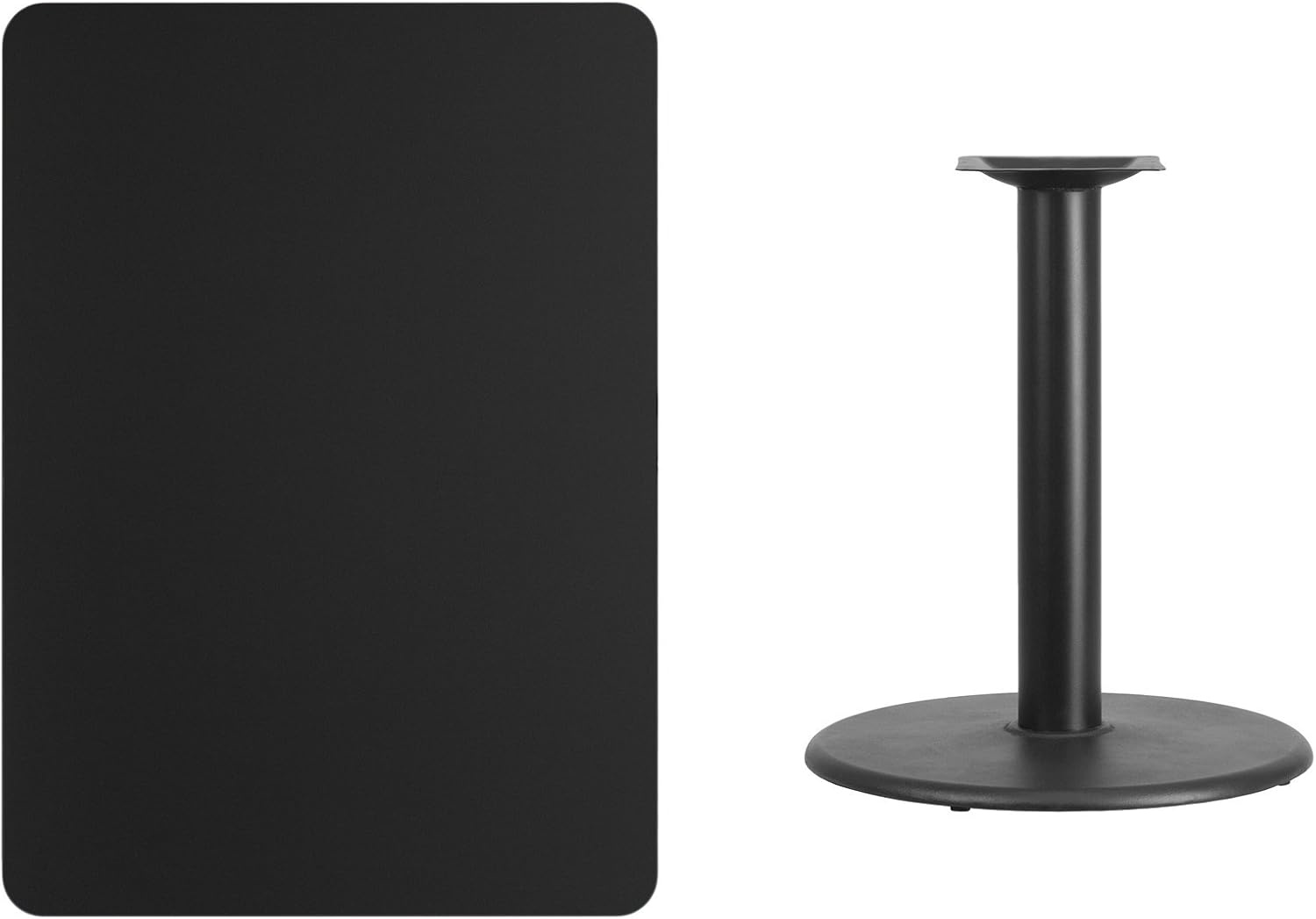 image:imageFlash Furniture 30 x 42 Rectangular Black Laminate Table Top with 24 Round Table Height BaseBlack