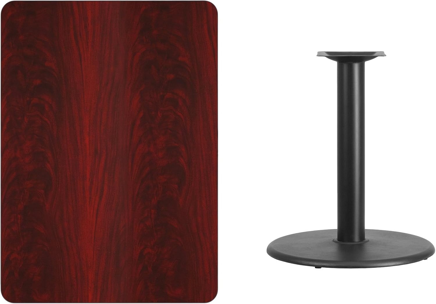 image:imageFlash Furniture 30 x 42 Rectangular Black Laminate Table Top with 24 Round Table Height BaseBlack