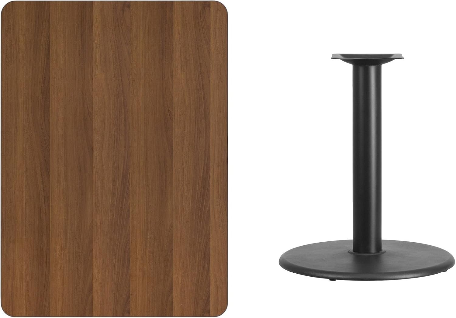 image:imageFlash Furniture 30 x 42 Rectangular Black Laminate Table Top with 24 Round Table Height BaseBlack