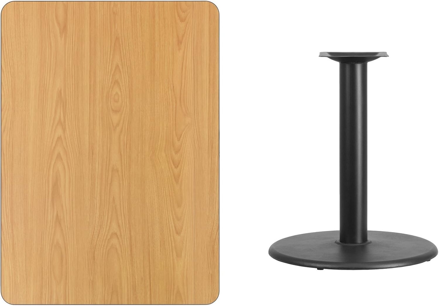image:imageFlash Furniture 30 x 42 Rectangular Black Laminate Table Top with 24 Round Table Height BaseWalnut